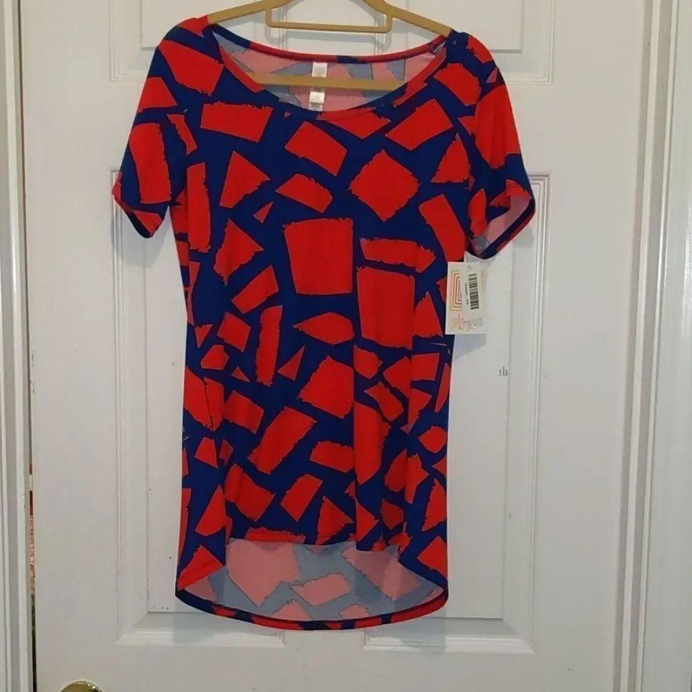 LulaRoe Classic T red blue  Sz XS NWT